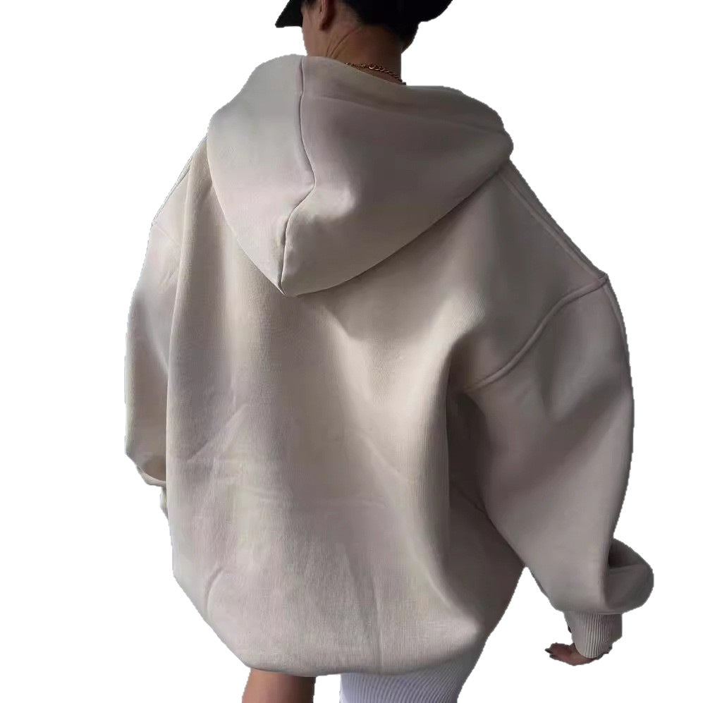 Hoodie Women's Oversized Cut with Deep Neckline | L&S - 1 - London-stylehouse.com
