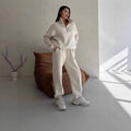 Lounge Set Women's Relaxed Fit with High Collar & Zip | L&S - 3 - London-stylehouse.com