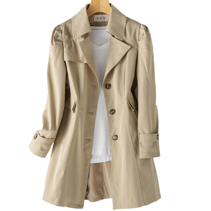 Trench Coat Women's Tailored Fit with Elegant Lapel | L&S - 3 - London-stylehouse.com