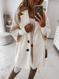 Women's Coat with Oversized Fit and Double-Breasted Design | L&S - 7 - London-stylehouse.com