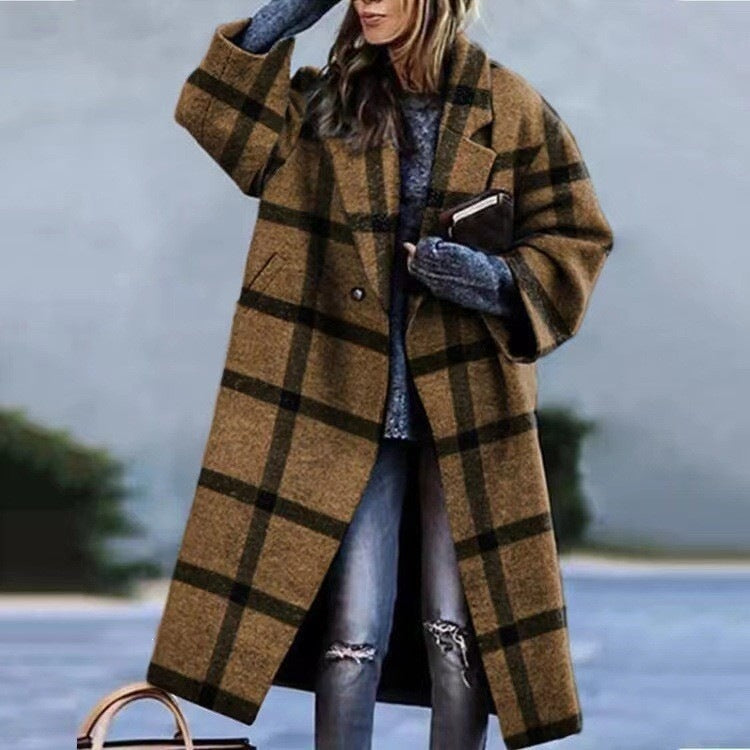 Coat Women's Casual Cut with Artistic Motif | L&S - 3 - London-stylehouse.com