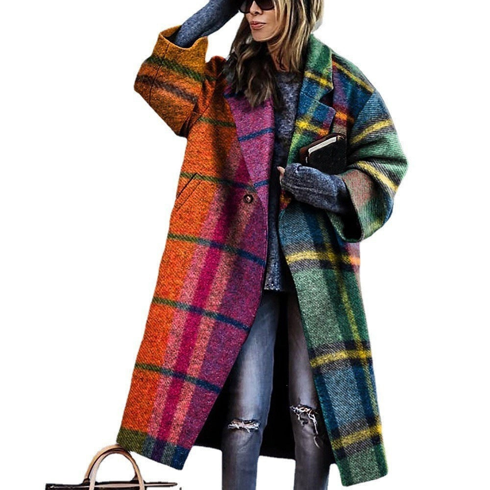 Coat Women's Casual Cut with Artistic Motif | L&S - 11 - London-stylehouse.com