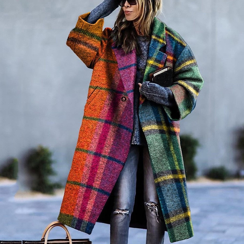 Coat Women's Casual Cut with Artistic Motif | L&S - 12 - London-stylehouse.com