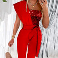Jumpsuit Women's Asymmetric Design with Statement Sparkle | L&S - 4 - London-stylehouse.com