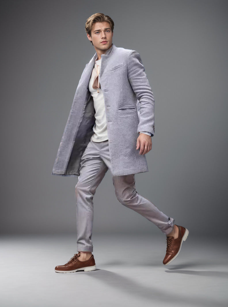 Men's Coat with Tailored Fit and Contemporary Cut | L&S - 4 - London-stylehouse.com