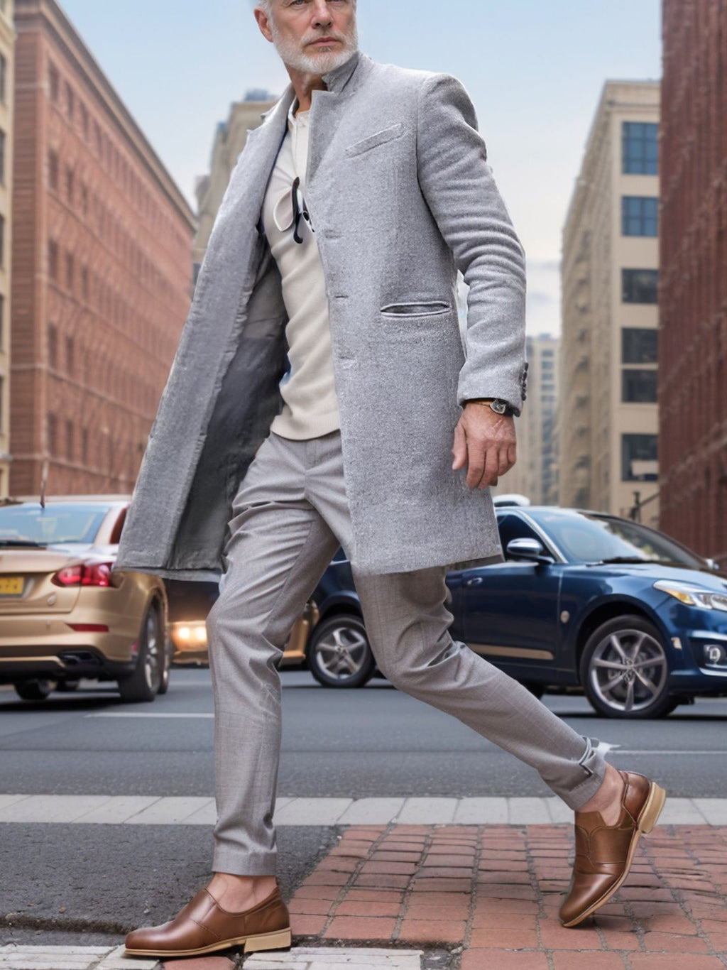 Men's Coat with Tailored Fit and Contemporary Cut | L&S - 5 - London-stylehouse.com