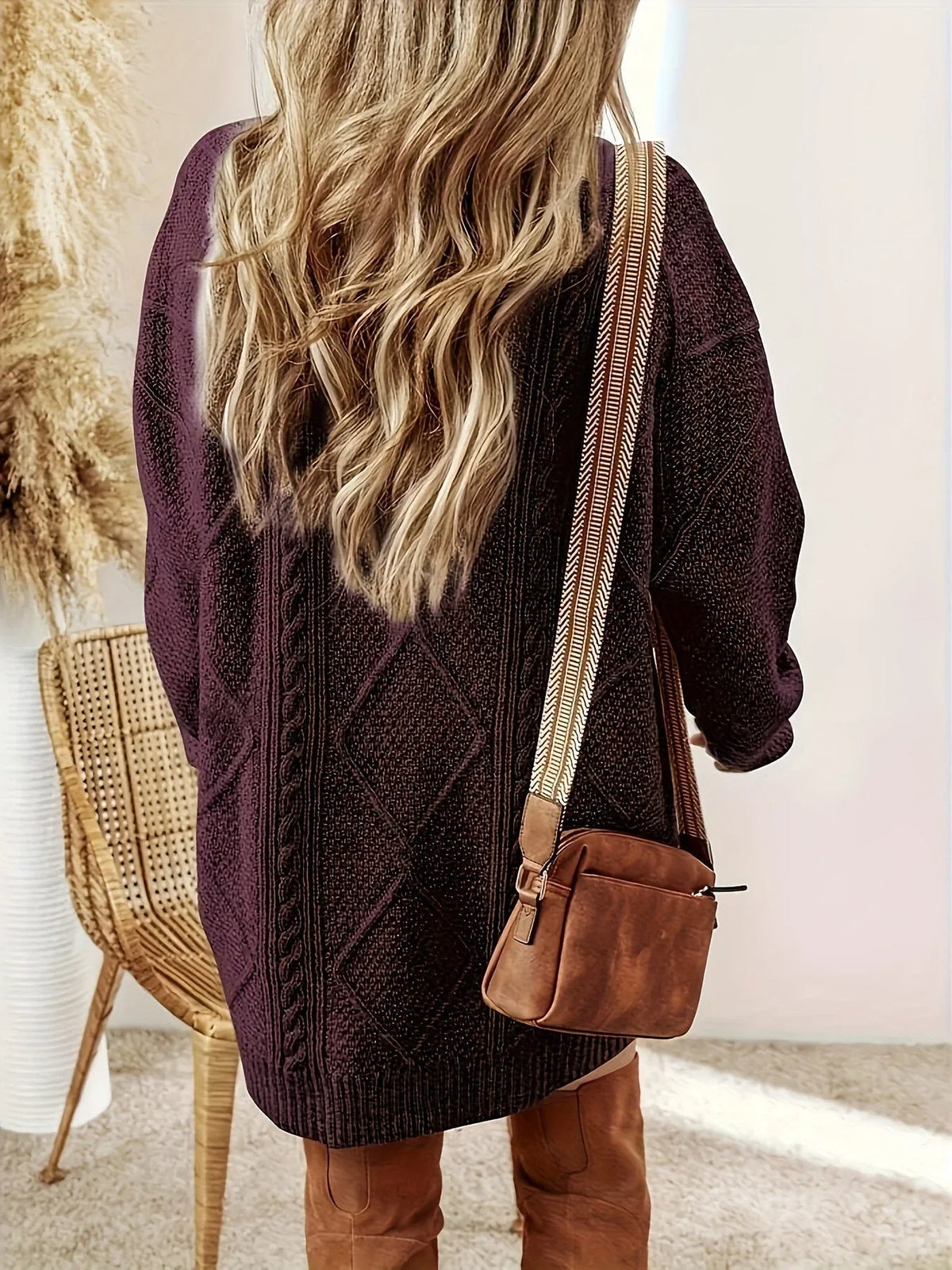 Pullover Dress Women's Oversized Fit with Textured Design | L&S - 8 - London-stylehouse.com