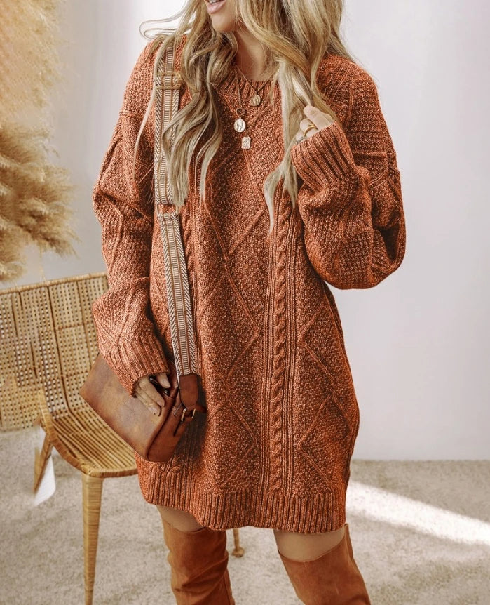 Pullover Dress Women's Oversized Fit with Textured Design | L&S - 10 - London-stylehouse.com