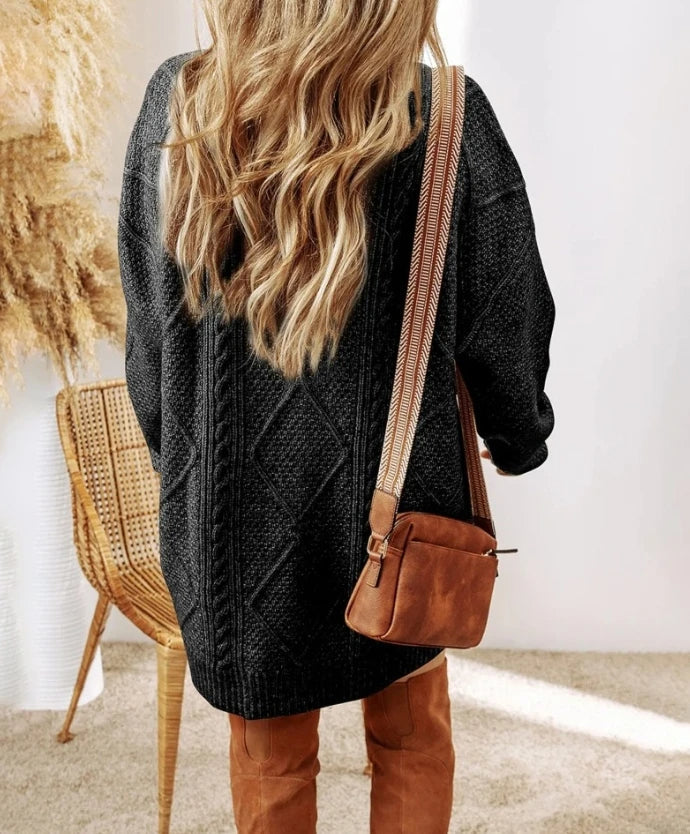 Pullover Dress Women's Oversized Fit with Textured Design | L&S - 11 - London-stylehouse.com