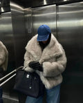 Faux Fur Jacket Women's Oversized Fit with Wide Collar | L&S - 1 - London-stylehouse.com