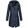 Women's Rain Jacket with Hood and Snap Button Closure | L&S - 1 - London-stylehouse.com