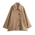 Jacket Women's Oversized Fit with Button Closure | L&S - 1 - London-stylehouse.com