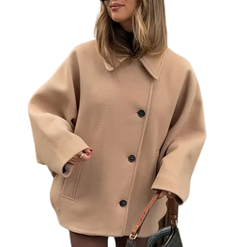 Jacket Women's Oversized Fit with Button Closure | L&S - 3 - London-stylehouse.com