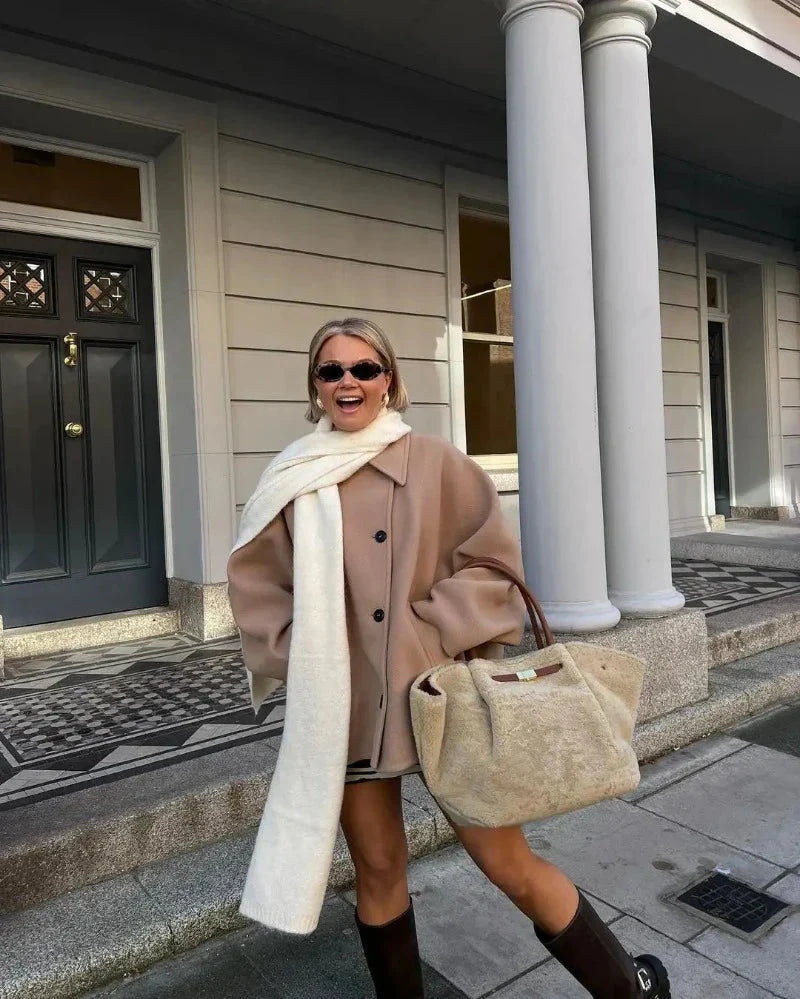 Jacket Women's Oversized Fit with Button Closure | L&S - 5 - London-stylehouse.com