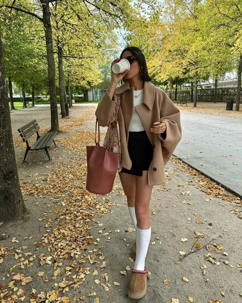 Jacket Women's Oversized Fit with Button Closure | L&S - 6 - London-stylehouse.com