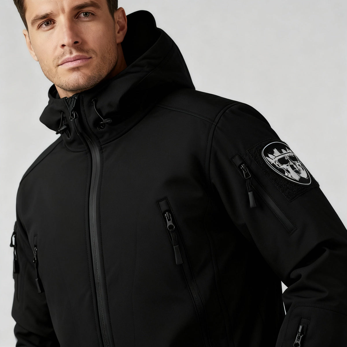 Men's Hooded Jacket with Functional Pockets and Warm Lining | L&S - 2 - London-stylehouse.com