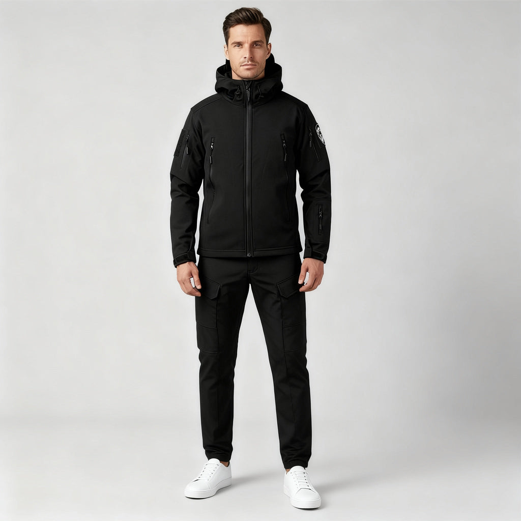 Men's Hooded Jacket with Functional Pockets and Warm Lining | L&S - 3 - London-stylehouse.com