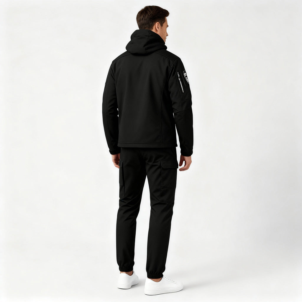 Men's Hooded Jacket with Functional Pockets and Warm Lining | L&S - 5 - London-stylehouse.com