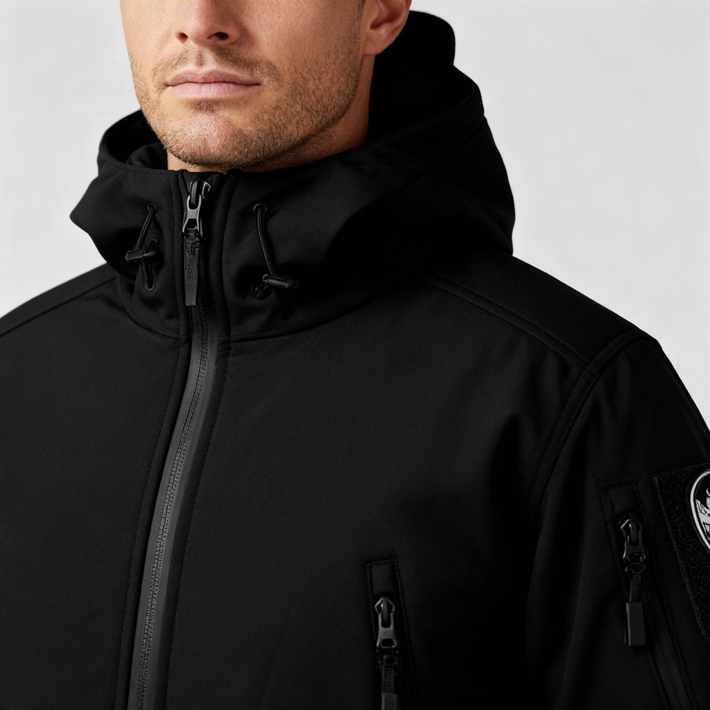 Men's Hooded Jacket with Functional Pockets and Warm Lining | L&S - 6 - London-stylehouse.com