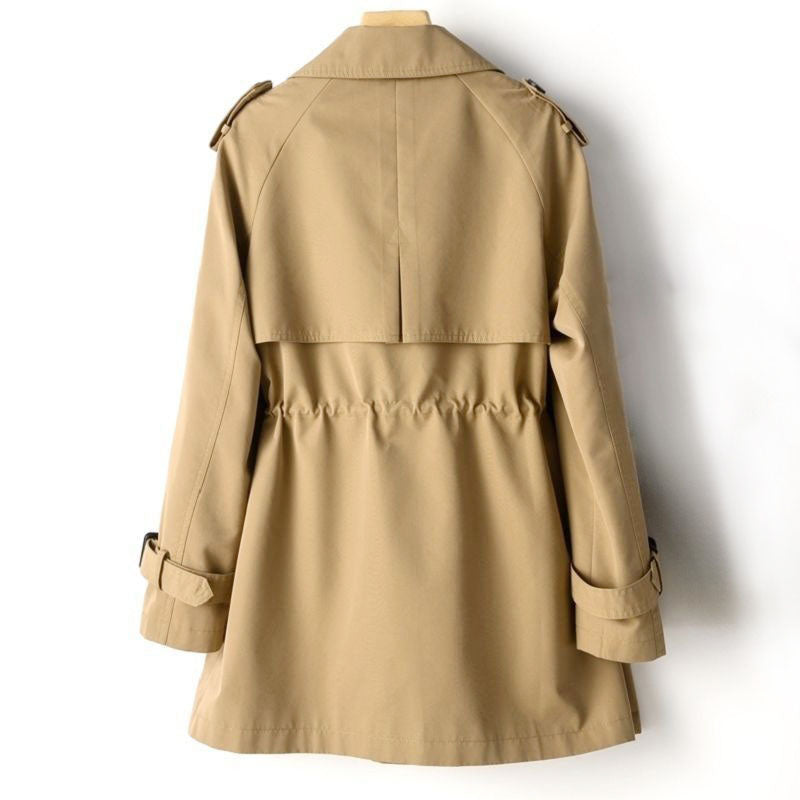 Trench Coat Women's Double-Breasted with Adjustable Waist | L&S - 6 - London-stylehouse.com