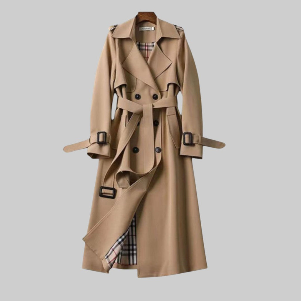 Trench Coat Women's Tailored Fit with Belted Waist | L&S - 1 - London-stylehouse.com