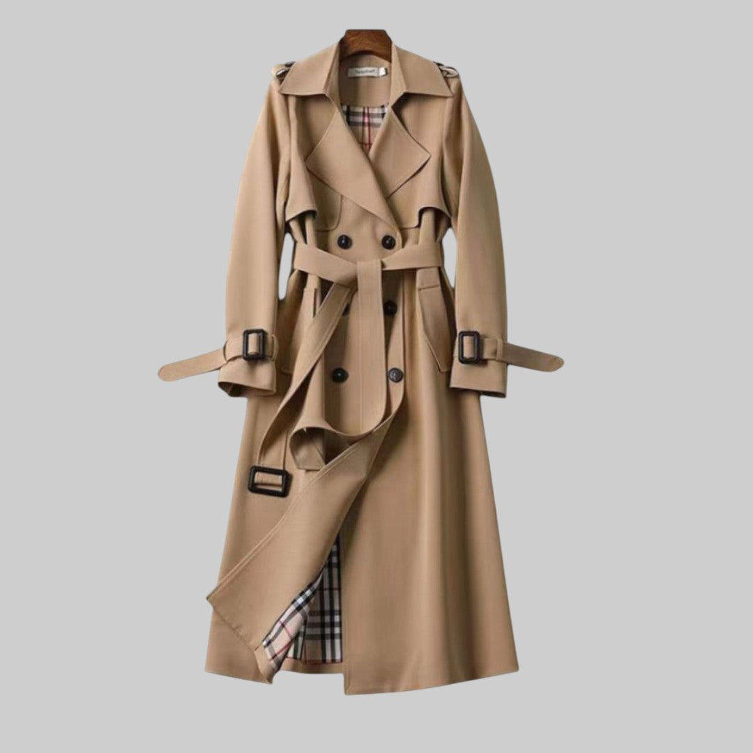 Trench Coat Women's Tailored Fit with Belted Waist | L&S - 1 - London-stylehouse.com