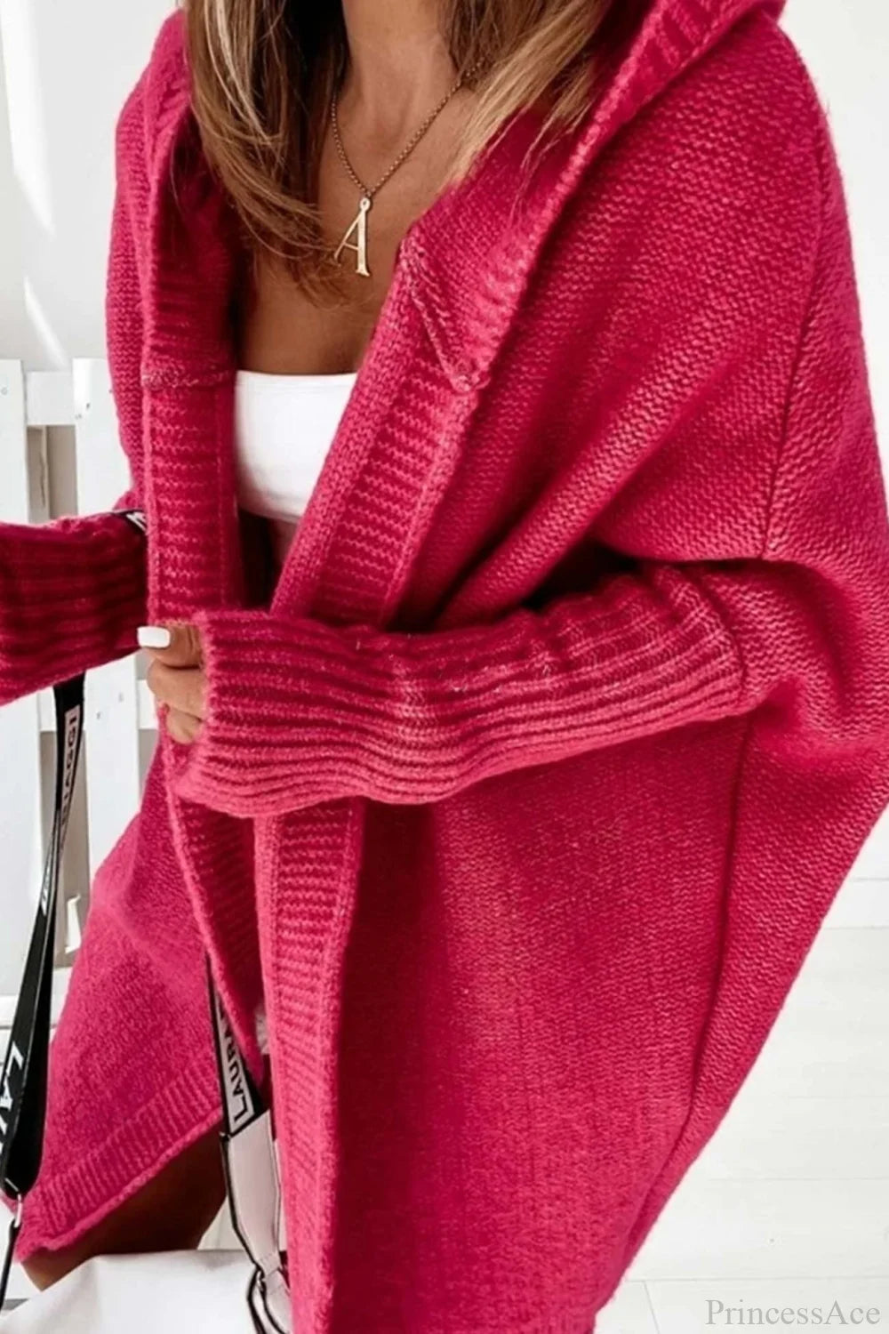 Cardigan Women's Relaxed Fit with Hood and Ribbed Sleeves | L&S - 1 - London-stylehouse.com