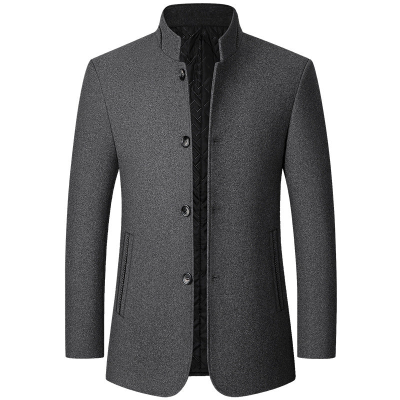 Men's Smart Jacket with Stand Collar and Tailored Fit | L&S - 1 - London-stylehouse.com