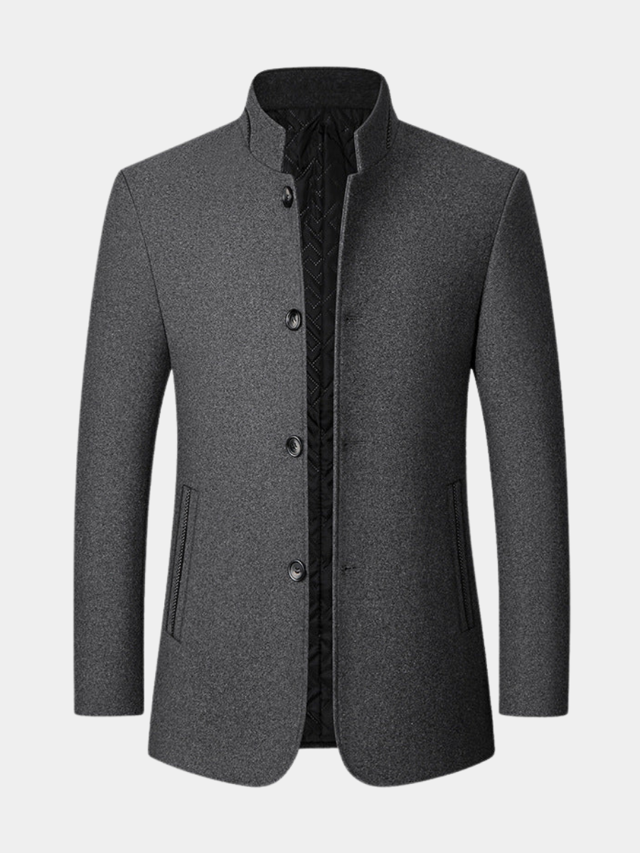 Men's Smart Jacket with Stand Collar and Tailored Fit | L&S - 4 - London-stylehouse.com