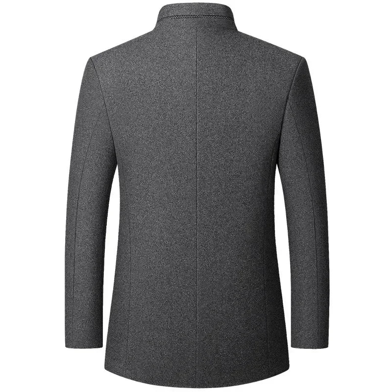 Men's Smart Jacket with Stand Collar and Tailored Fit | L&S - 5 - London-stylehouse.com