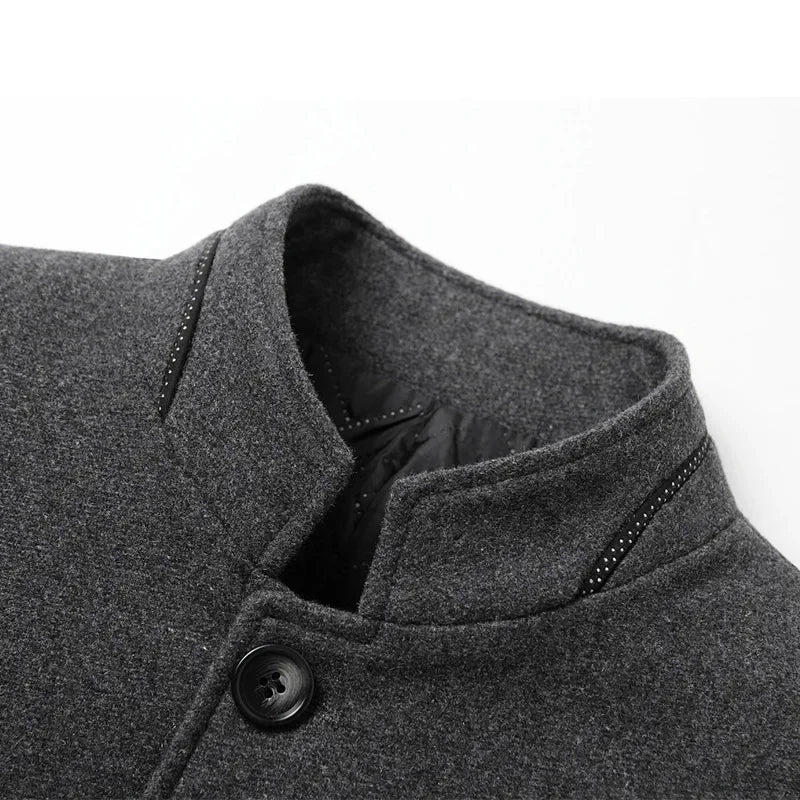 Men's Smart Jacket with Stand Collar and Tailored Fit | L&S - 7 - London-stylehouse.com