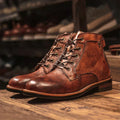 Men's Classic Ankle Boots with Robust Lacing | L&S - 1 - London-stylehouse.com
