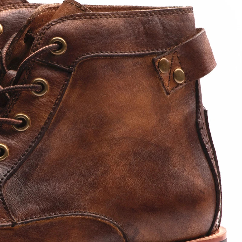 Men's Classic Ankle Boots with Robust Lacing | L&S - 7 - London-stylehouse.com