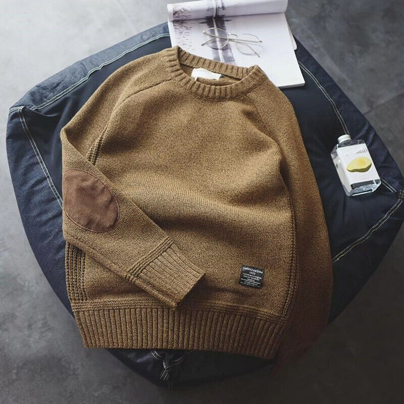Pullover Men's Casual Fit with Elbow Patches | L&S - 2 - London-stylehouse.com