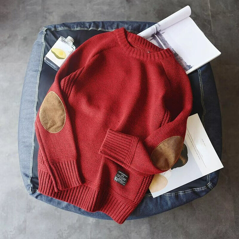 Pullover Men's Casual Fit with Elbow Patches | L&S - 3 - London-stylehouse.com