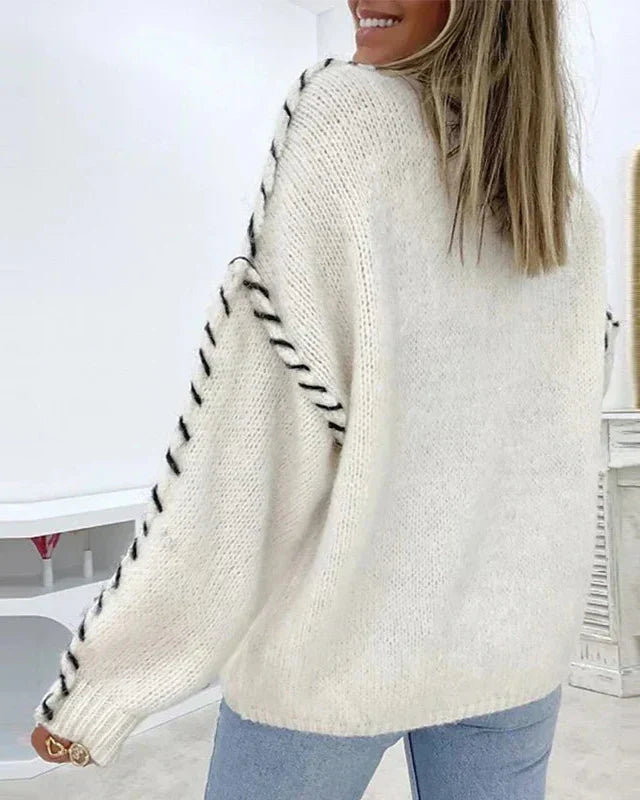 Pullover Women's Relaxed Fit with Unique Sleeve Detailing | L&S - 6 - London-stylehouse.com
