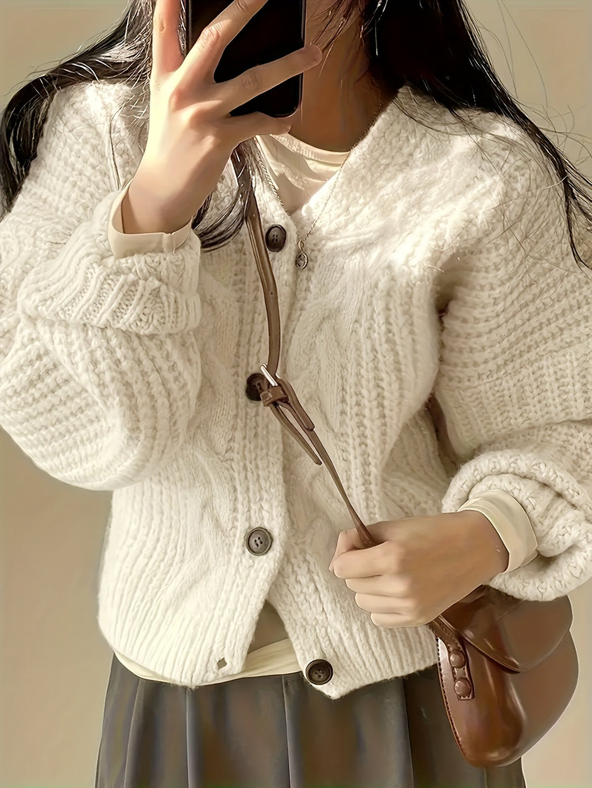Cardigan Women's Relaxed Fit with Button Closure | L&S - 4 - London-stylehouse.com