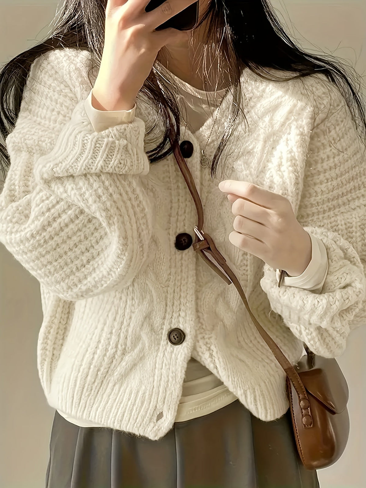Cardigan Women's Relaxed Fit with Button Closure | L&S - 5 - London-stylehouse.com