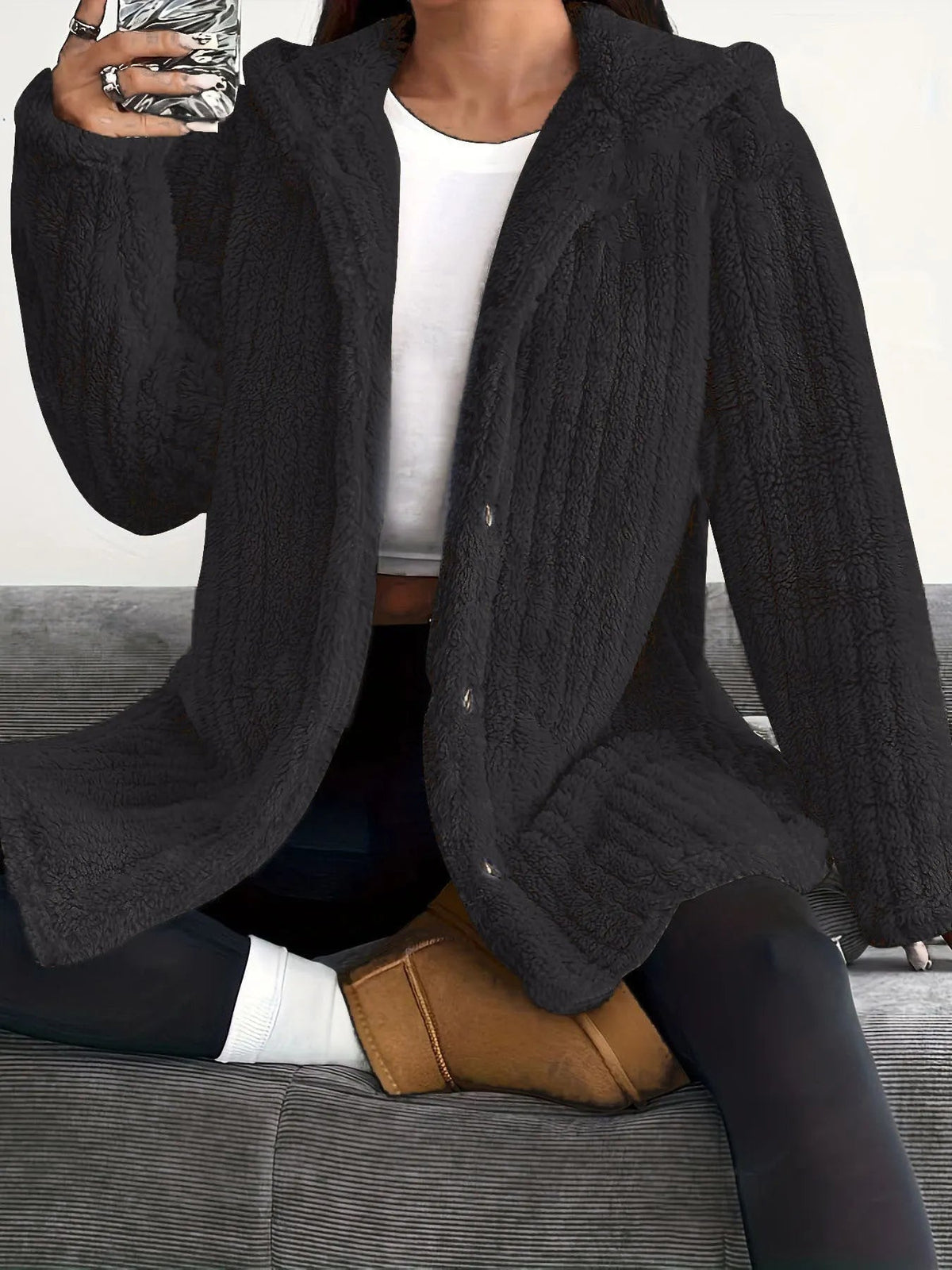 Women's Hooded Jacket with Button Fastening and Relaxed Fit | L&S - 2 - London-stylehouse.com