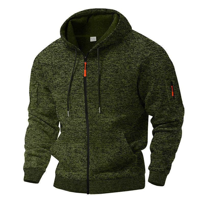 Hoodie Men’s Full Zip with Relaxed Fit + Comfortable Style | L&S - 4 - London-stylehouse.com