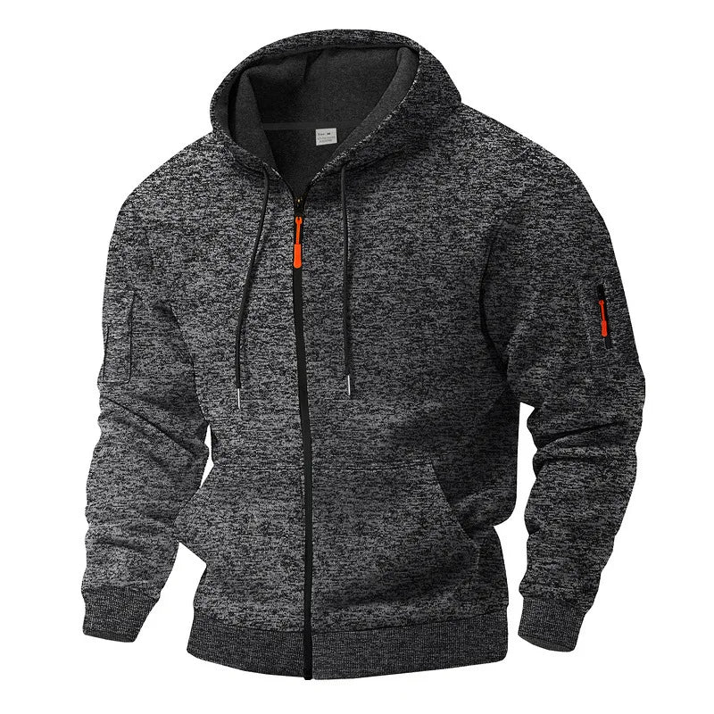 Hoodie Men’s Full Zip with Relaxed Fit + Comfortable Style | L&S - 5 - London-stylehouse.com
