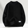 Men's Textured Crew Neck Sweater with Relaxed Fit | L&S - 1 - London-stylehouse.com