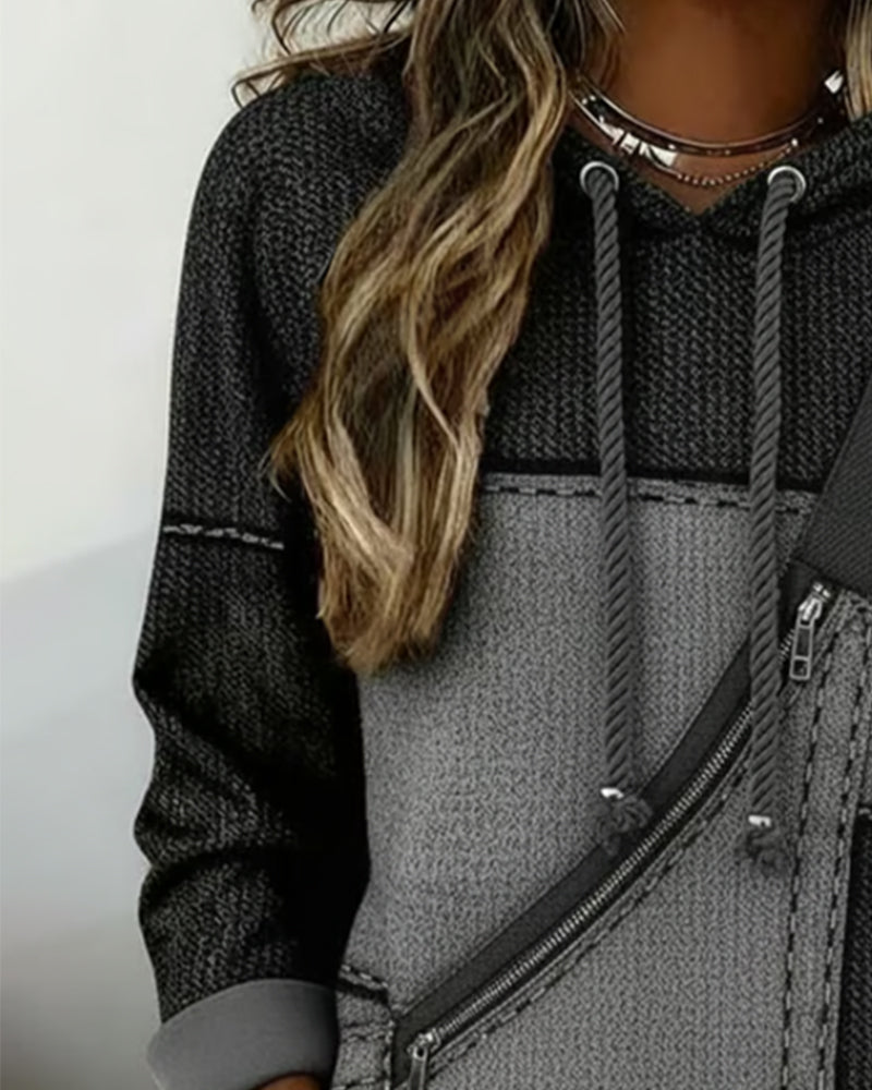 Hoodie Women's Casual Fit with Asymmetrical Zip | L&S - 6 - London-stylehouse.com