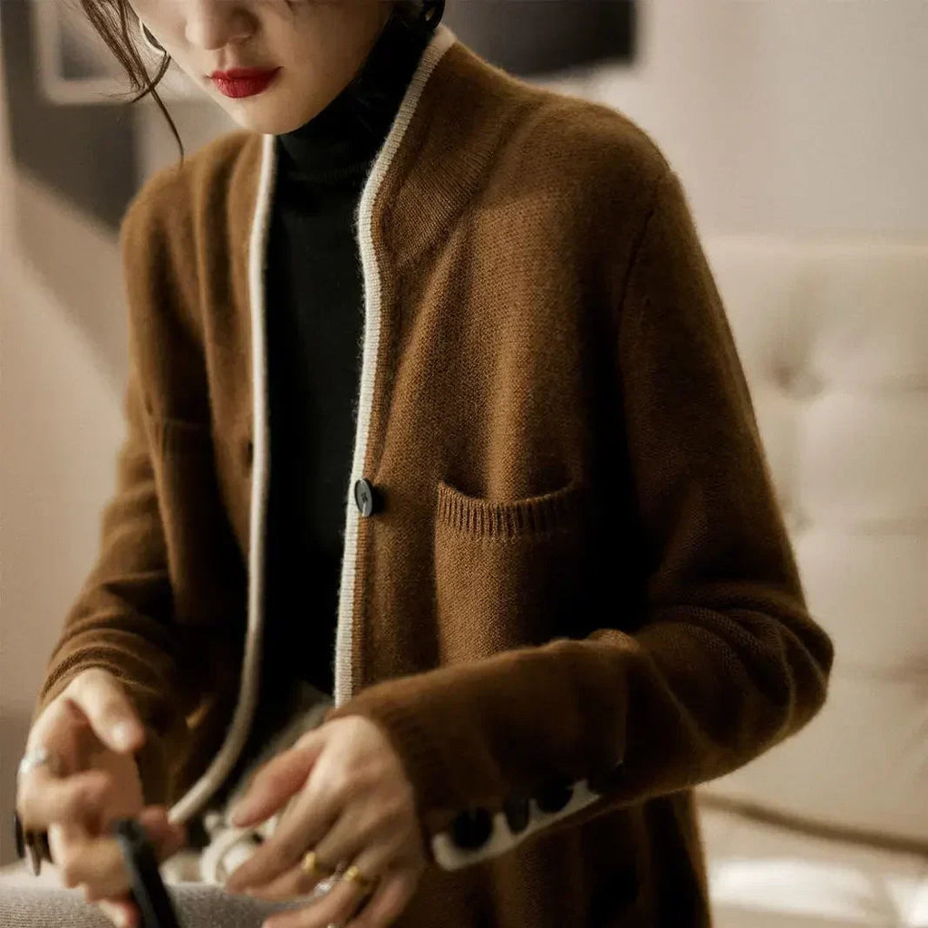 Cardigan Women's Relaxed Fit with Pockets & Button Details | L&S - 2 - London-stylehouse.com