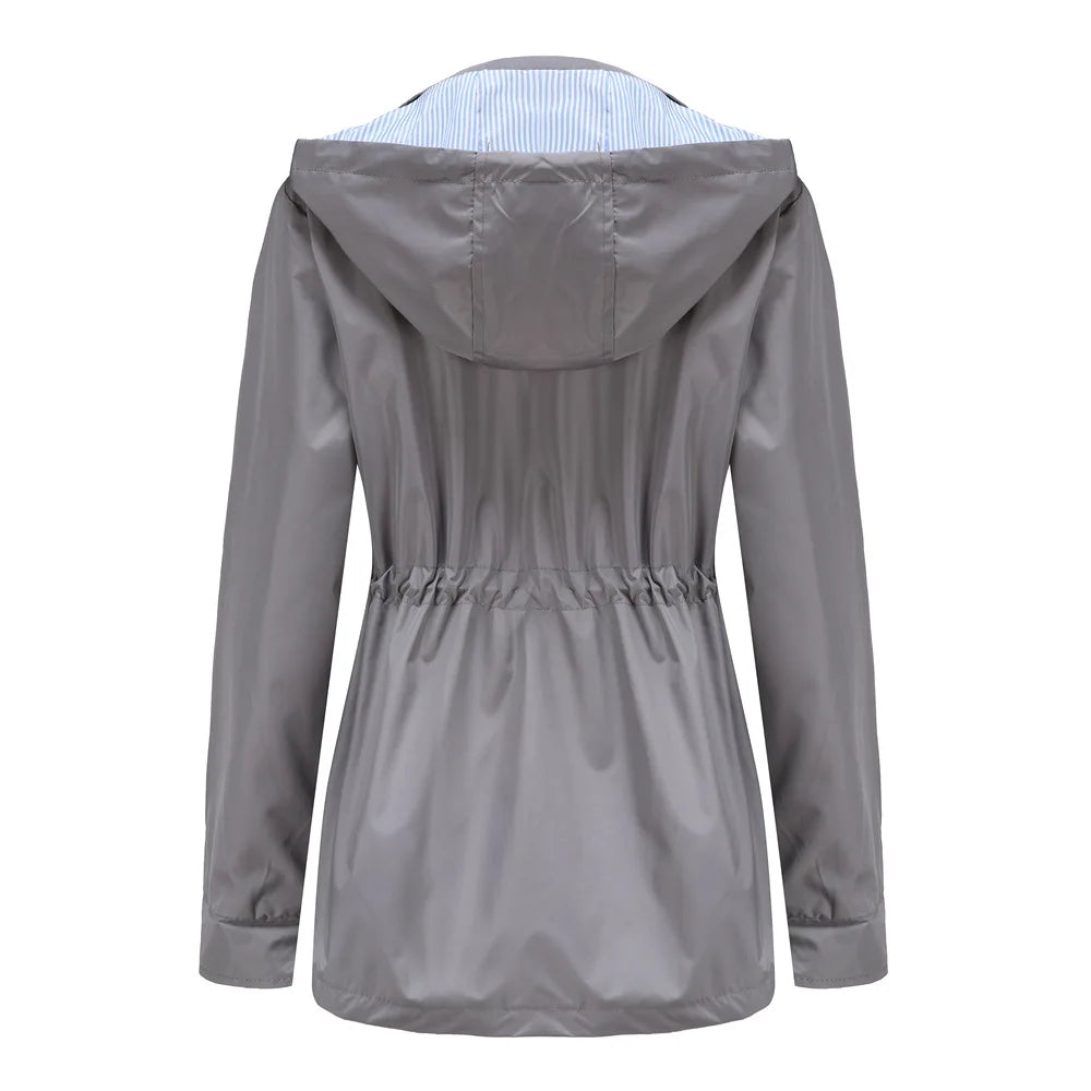 Women's Hooded Jacket with Adjustable Waist | L&S - 2 - London-stylehouse.com