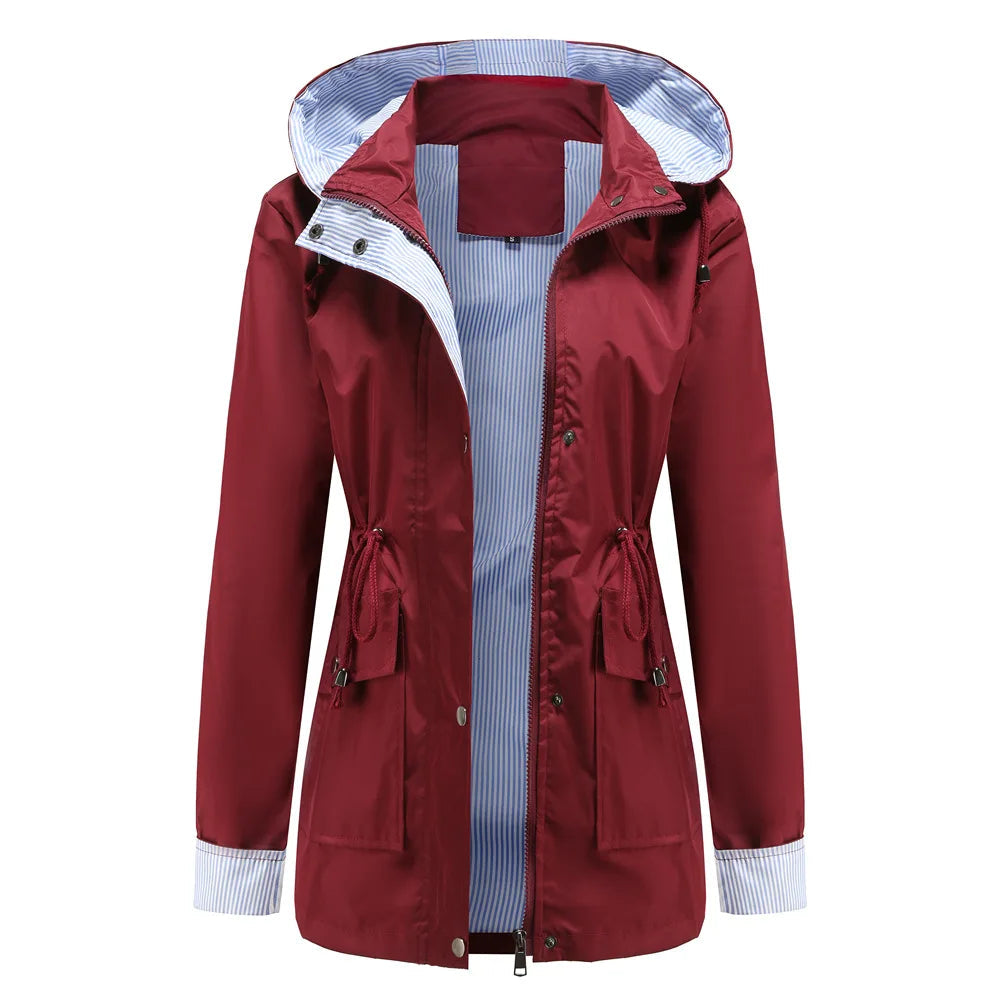 Women's Hooded Jacket with Adjustable Waist | L&S - 3 - London-stylehouse.com
