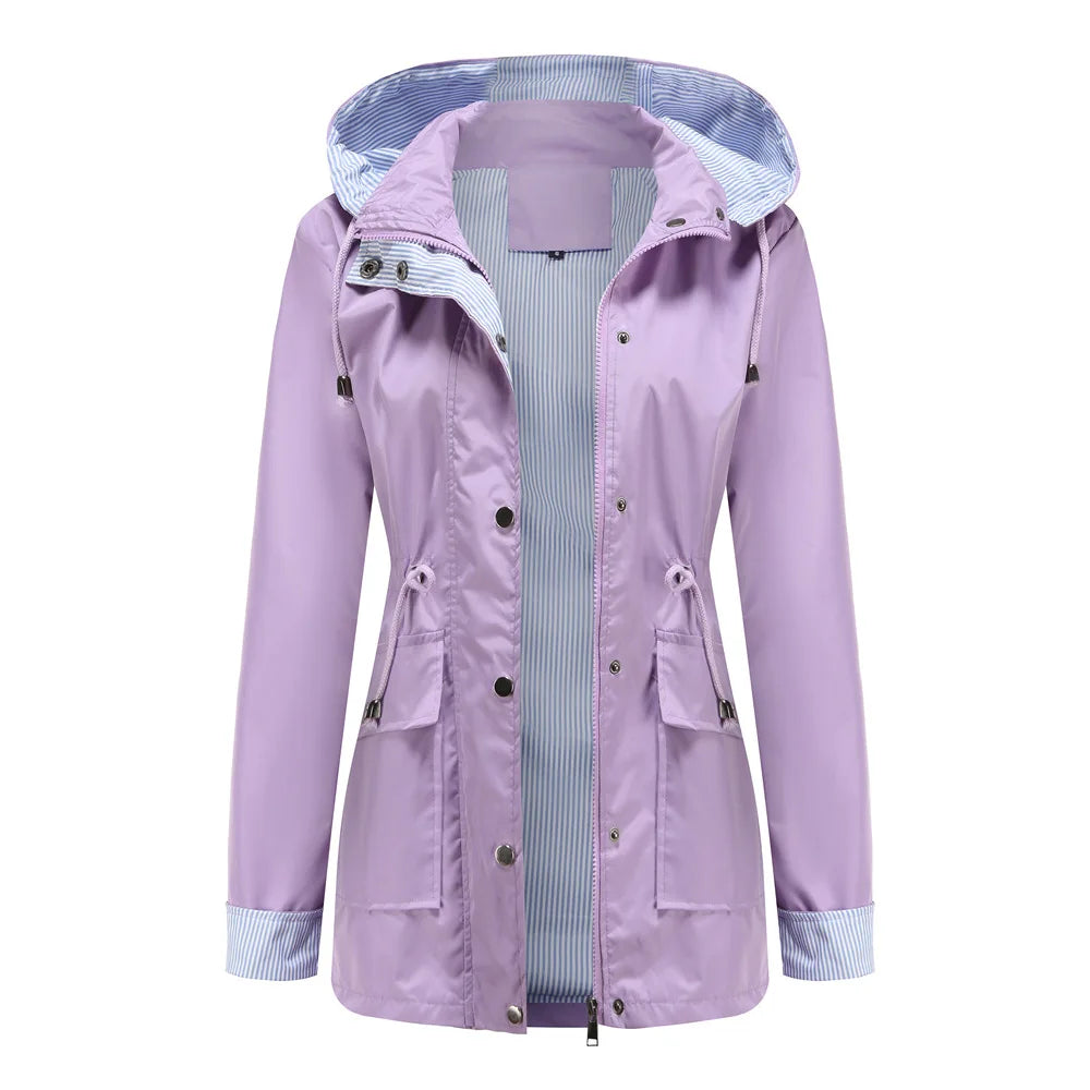 Women's Hooded Jacket with Adjustable Waist | L&S - 4 - London-stylehouse.com