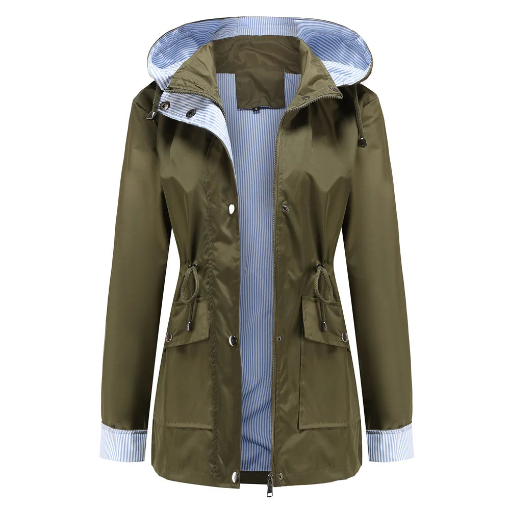 Women's Hooded Jacket with Adjustable Waist | L&S - 5 - London-stylehouse.com