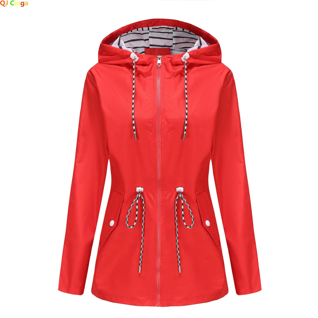 Women's Hooded Jacket with Adjustable Waist | L&S - 1 - London-stylehouse.com
