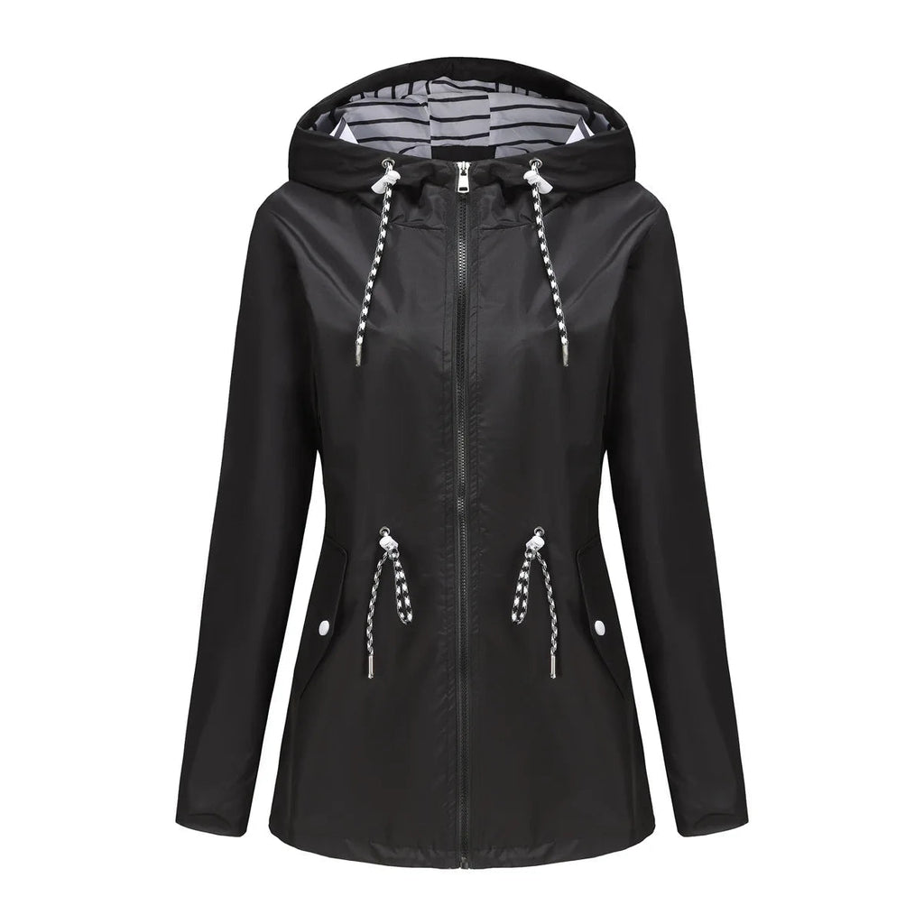 Women's Hooded Jacket with Adjustable Waist | L&S - 5 - London-stylehouse.com